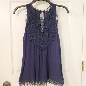 3/25...By design. Lacy top